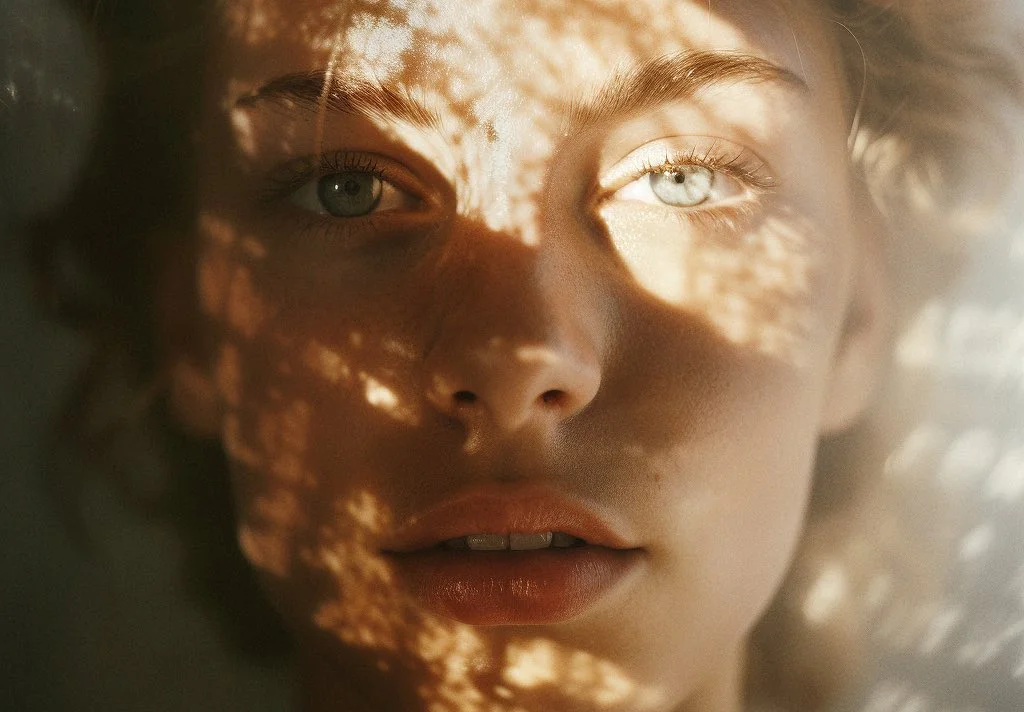 Woman in beautiful lighting shooting a selfie of herself to create a creative portrait to show different types of portrait photography