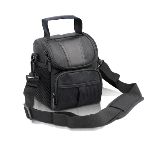 black camera bag front