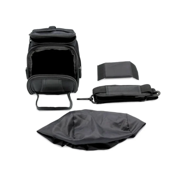 black camera bag inside