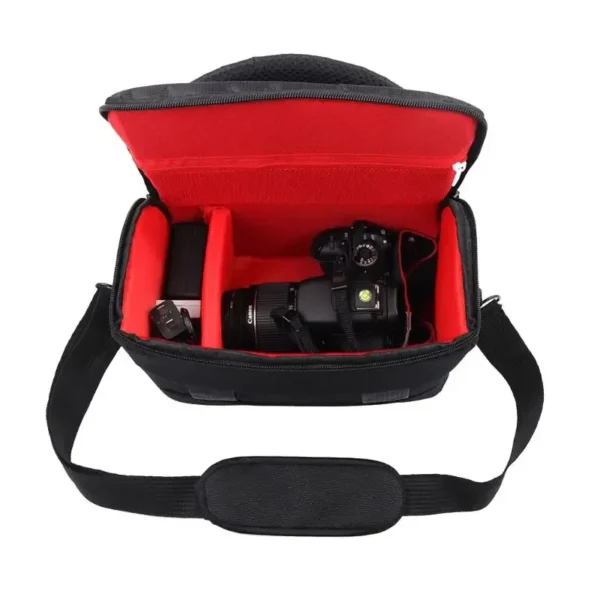 camera shoulder bag with camera inside