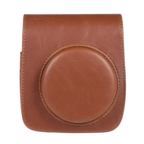 leather camera bag front