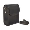 black leather camera bag