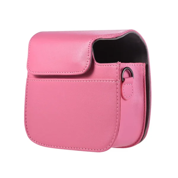 pink instant camera bag back