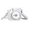 white camera bag with camera