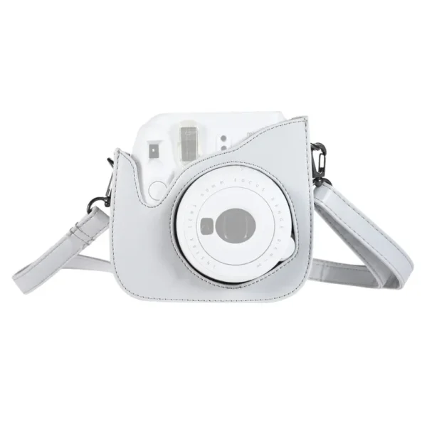 white camera bag with camera